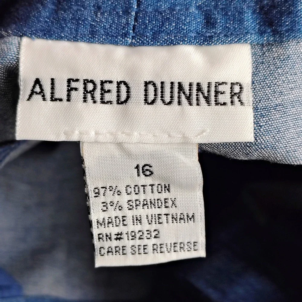 Alfred Dunner Monte Carlo Indigo Stretch Denim Midi Skirt Size 16 - Picture 4 of 7